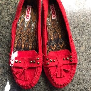 Red Moccasins Bongo Brand